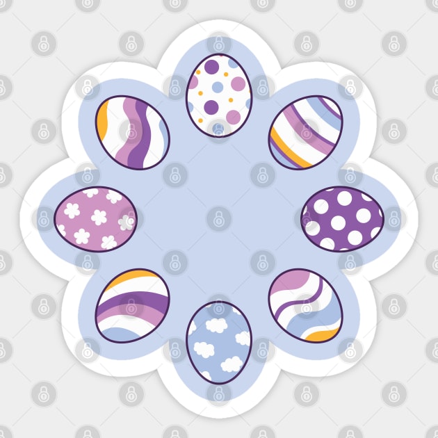 Eggs | Purple Orange | Stripes | Dots | Clouds | Light Sticker by Wintre2